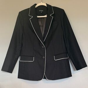 J. Crew Black Blazer with White Piping